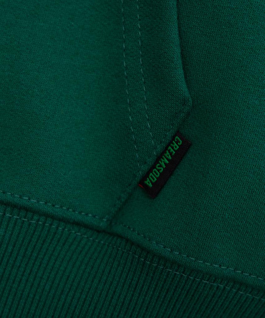 Cream Soda Lab Plain All Season Two-Way Crop Zip-Up Hoodie Green