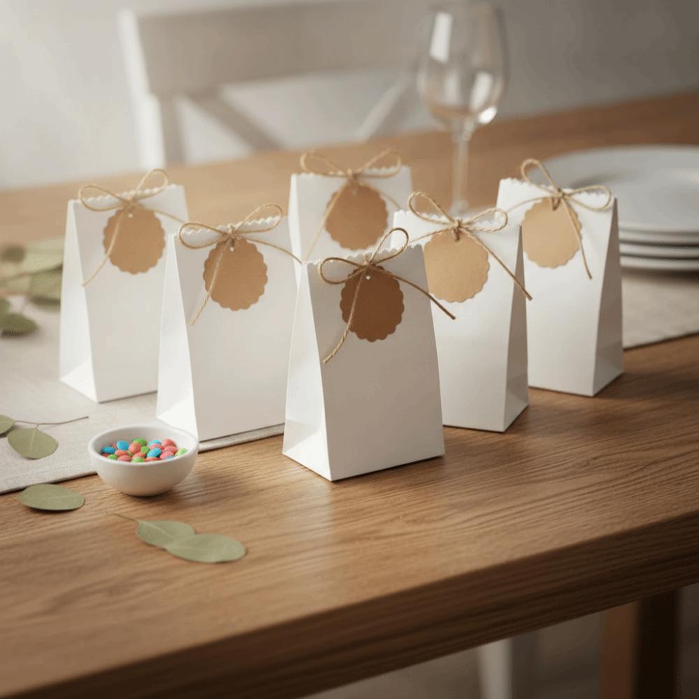 Refilling Kraft Paper Cookie Bag with Rope Tag Birthday Party Favors Box Food Packaging Bag Gift