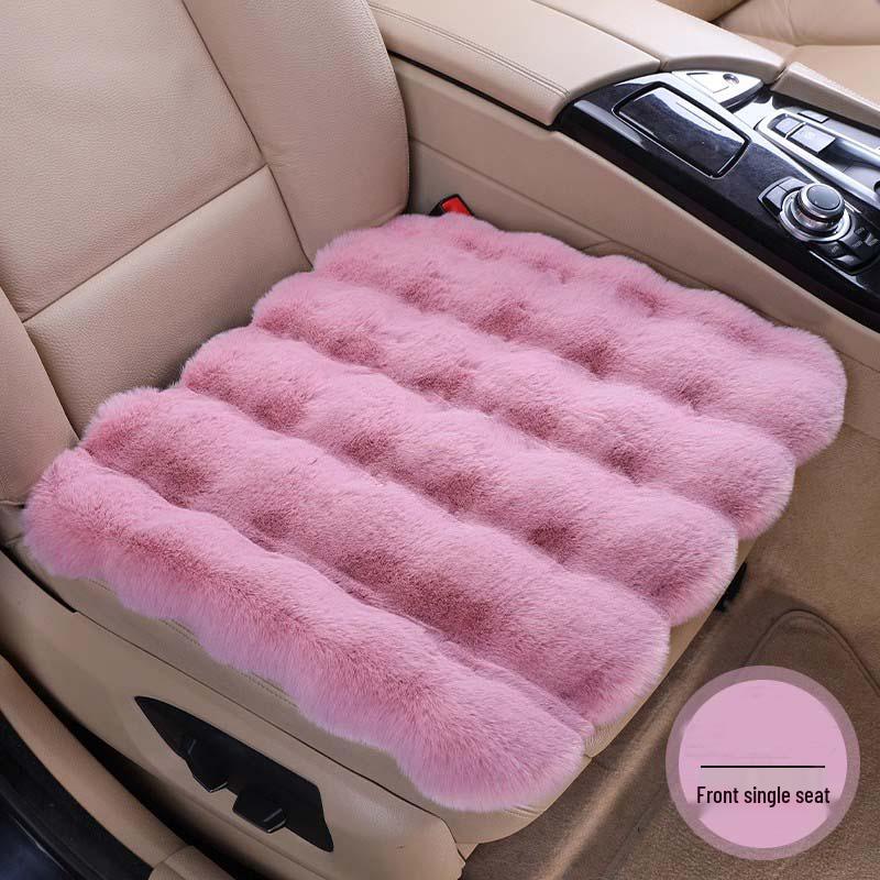 Cozy Bubble Fleece Car Seat Cushion Set - Short Plush, Thickened, Warm, Universal for Autumn & Winter
