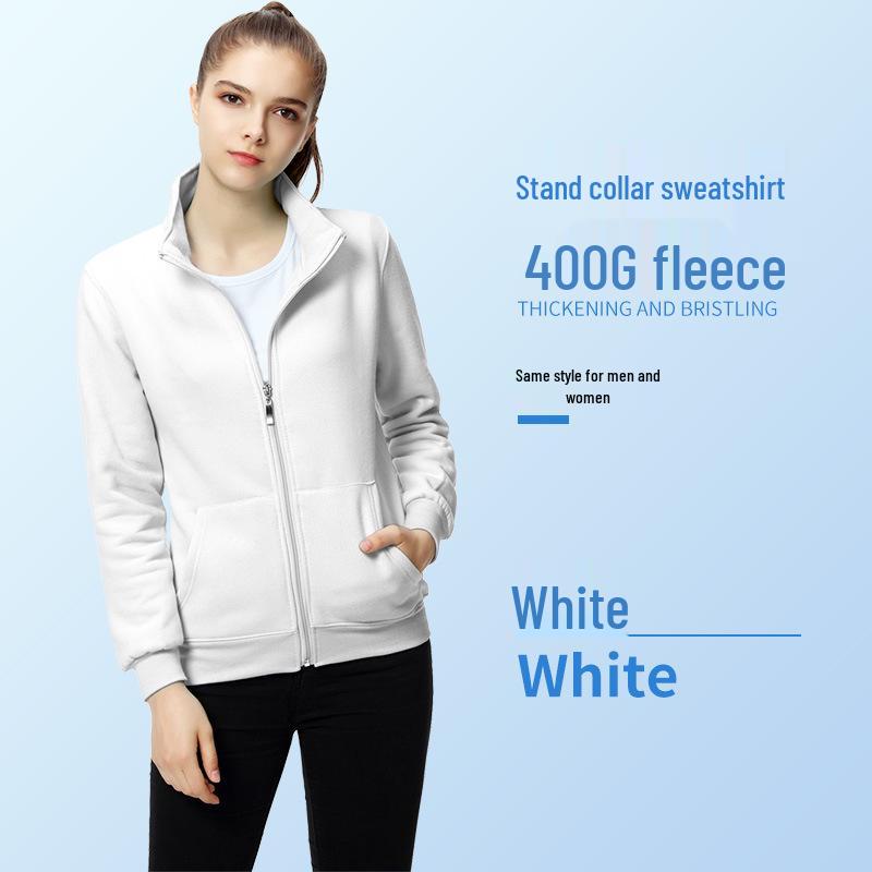 Spring/Summer Custom Workwear: Pure Cotton Zipper Sweatshirt with Turn-Down Collar and Long Sleeves for Uniform and Advertising.