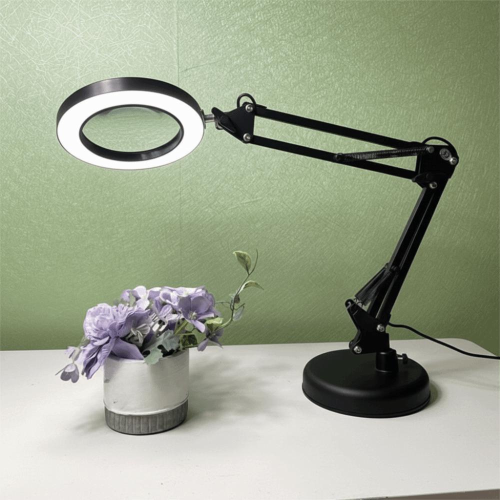 Practical Metal Desktop LED Lamp Long Arm Folding Reading Lamp Flexible 10 Dimming Modes Eye Protection Lamp Nail Manicure Table