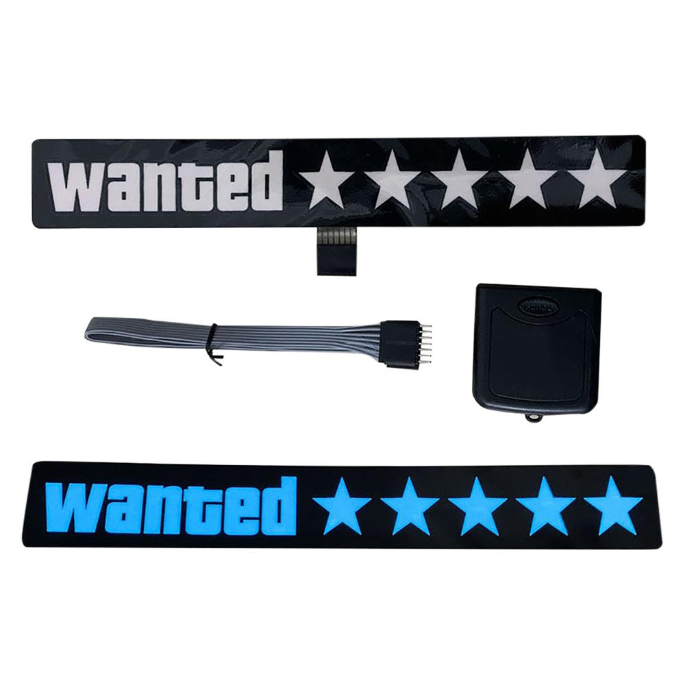 Windshield Electric Wanted 5 Star Car Window Sticker Auto Moto Safety Sign Decals Decoration LED Lights for Vehicle Sticker