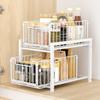TKUIN Storage 27cm X 37cm X Large 2 Kitchen Bathroom Sink Storage Kitchen Kitchen Kitchen Durable Steel Storage Rack Under-Sink Rack, Slide-Out, (W)