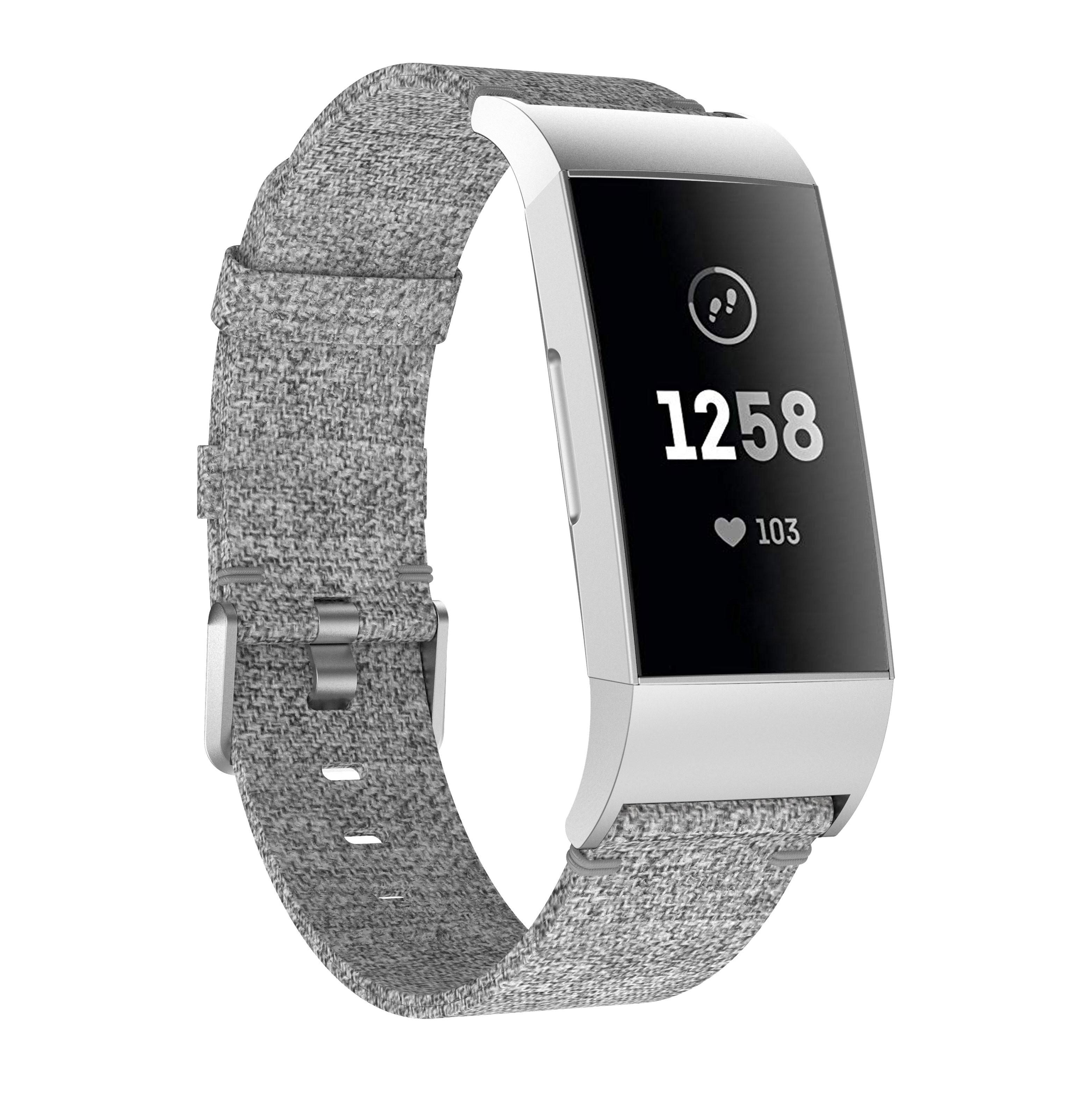 

Canvas Watch Band Strap for Fitbit Charge 3 Bracelet Wristband Replacement Grey