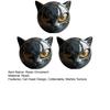 Black Cat Stone Figurine Resin Cat Head Healing Stone Marble Texture Cat Stone Keepsake Gift for Cat Lovers Women Men