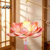 Elegant Holiday Lanterns DIY Lotus Lantern Craft Kit, Handmade Flower Paper with LED Indoor Creative Activities Light, Vintage Decorative Lighting for