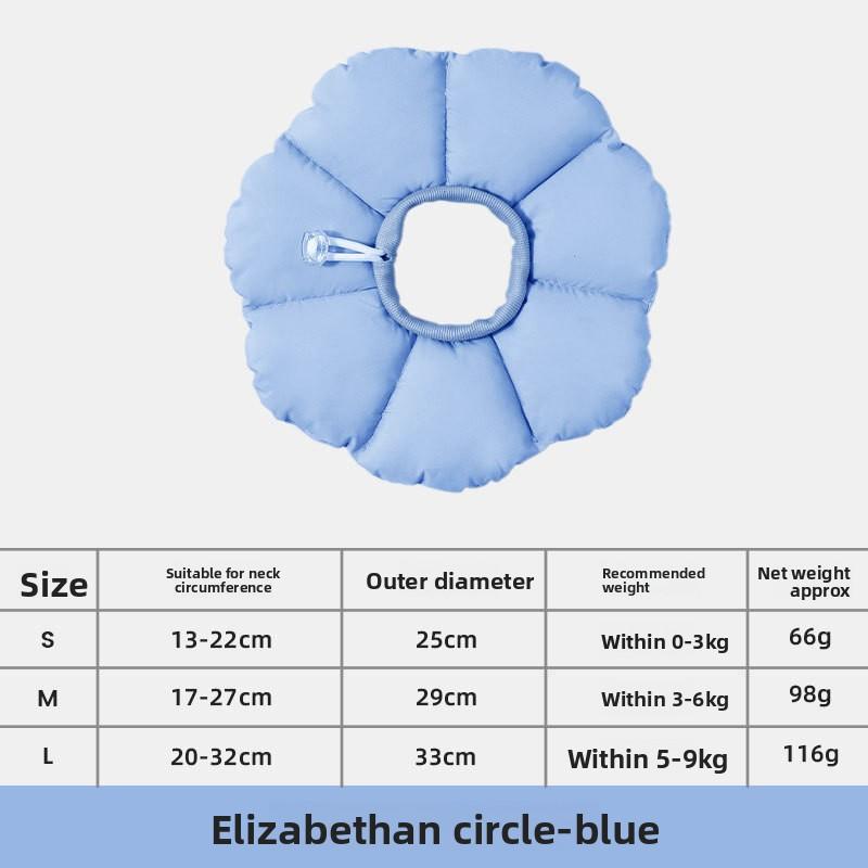 

Flower Eliza White Circle Pet Scarf, Soft, Anti-biting and Anti-licking Head Collar for Dogs and Cats After Sterilization S синий