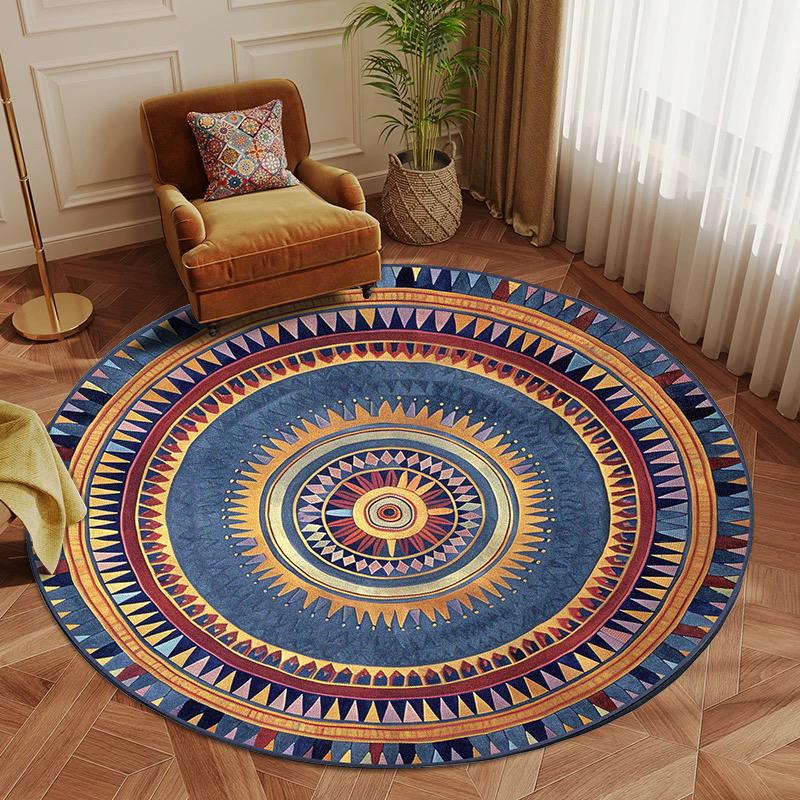 New Persian Round Carpet Living Room Bohemian Home Bedroom Resistant Dirt Rug Decor Bathroom Lounge Entrance Door Mat Non-slip