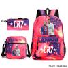 Luo Qixing Three-Piece Schoolbag, Male And Female Students Leisure Bag, Printed Large-Capacity Outdoor Backpack
