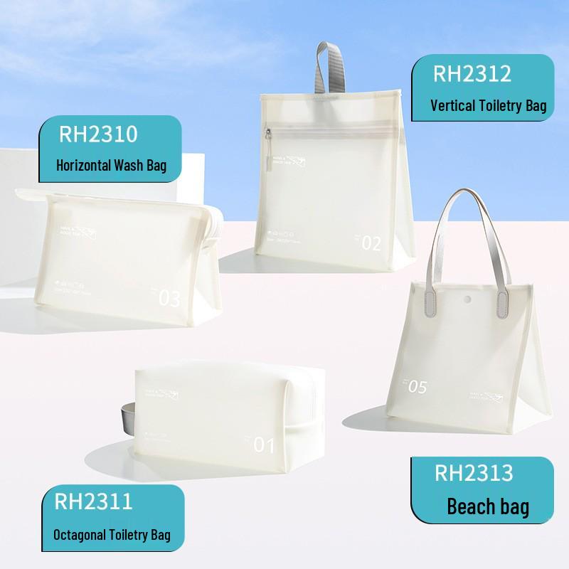 

Waterproof PVC Jelly Makeup Bag: Cross-Border Bestseller, Simple Solid Color, Portable Storage and Wash Bag Horizontal Bag белый