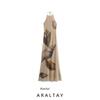 Araltay New Arrival Fashion Style Women's Clothing Fashion All-Match Simple Shell Print Silk Net Dress 0085840