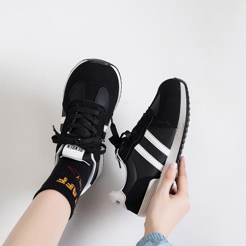 

Leather women s little white shoes autumn and winter new lightweight soft-soled casual sports shoes 5 35 чёрный