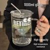 Qiwei 1000ml High Borosilicate Glass Water Bottle