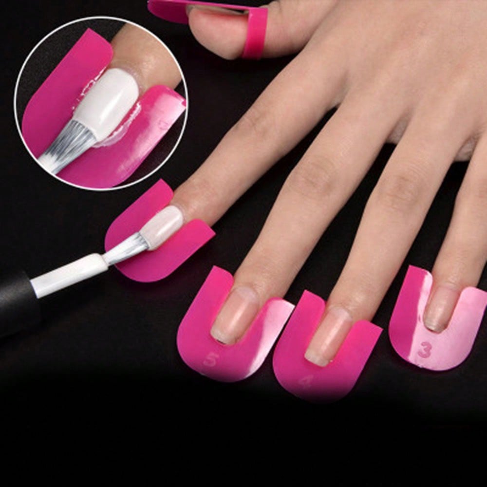 26pcs 10 Sizes U Curve Shape Nail Protector, Nail Polish Spill Proof Protector Tools, Nail Art Tools