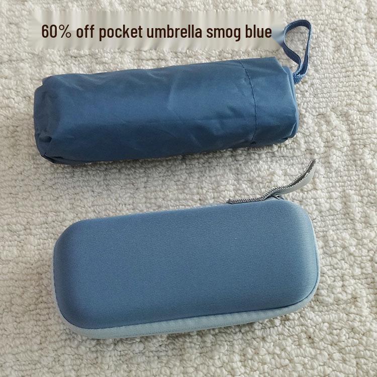 Custom Logo Mini Pocket Umbrella with UV Protection and Black Glue Six-Fold Design