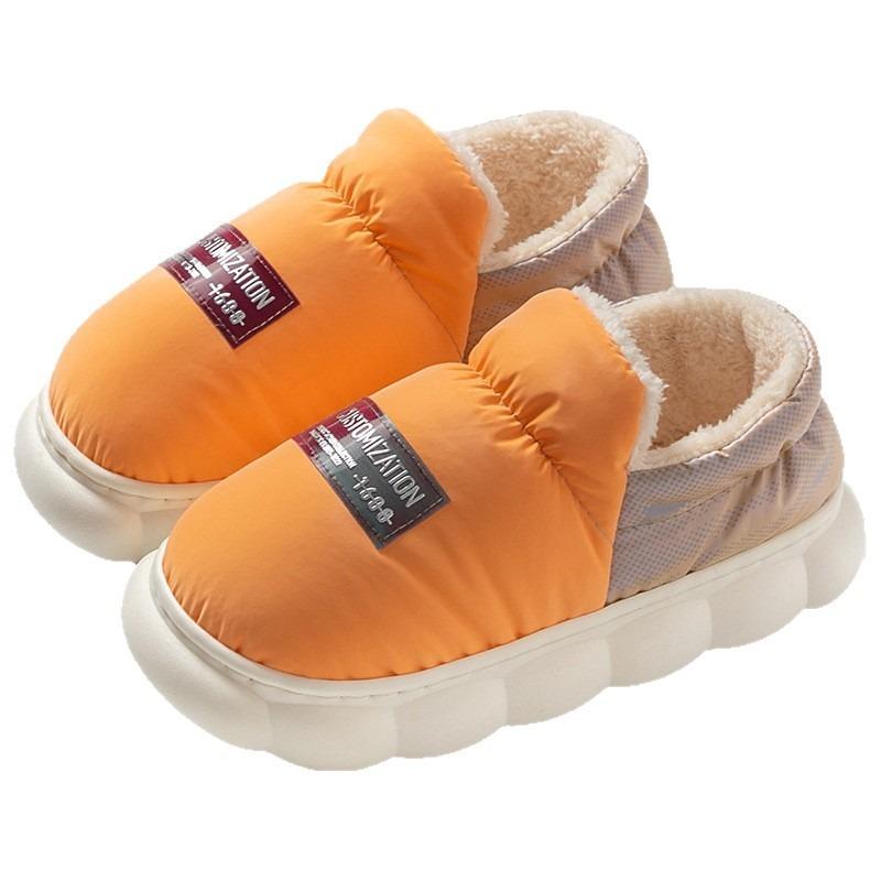 Bag heel cotton slippers women's winter new indoor home non-slip velvet warm thick sole outer wear cotton shoes men