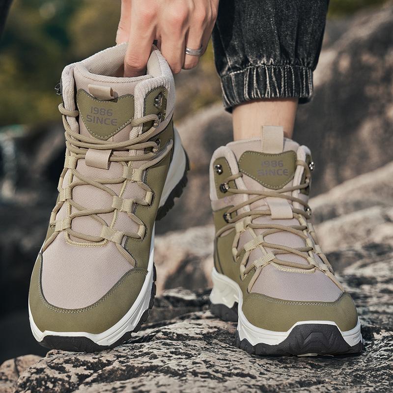 Men's Shoes Autumn and Winter New Mountaineering Martin Boots Non-slip and Wear-resistant Outdoor Camping Labor Insurance Shoes High-top Tooling