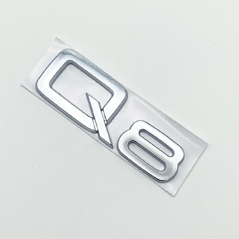 3D ABS Numbers Letters Q2 Q3 Q4 Q5 Q6 Q7 Q8 Emblem for 111a Q series Car Fender Trunk Rear Logo Sticker Black Silvera111