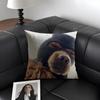 Funny Dog Cushion Cover Natural Linen Organic Fabric DoubleSided Printing Sofa Home Decor Gift Pillow Case