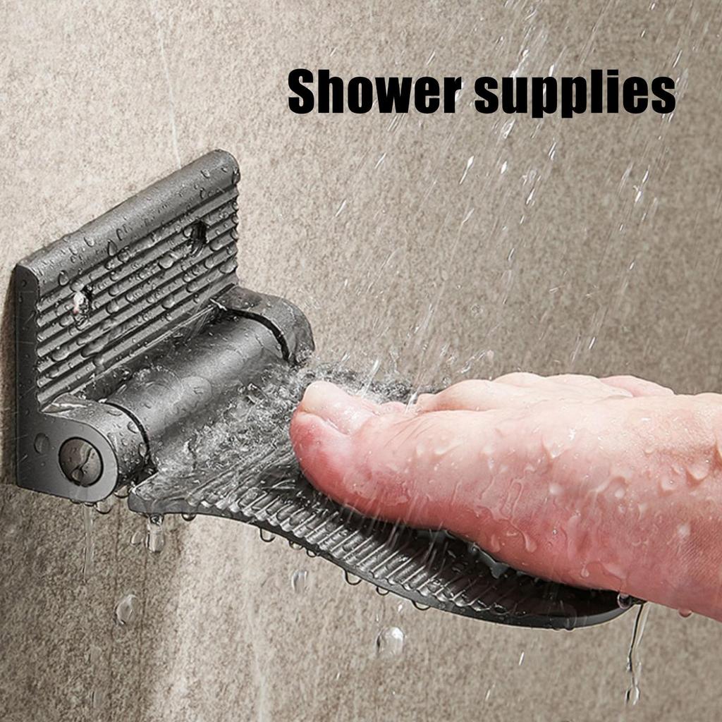 1pc Bathroom Footrest Shower Foot Rest Pedestal Pedal Foldable Wall Mounted Aluminium Alloy Shower Footstool Anti-slip