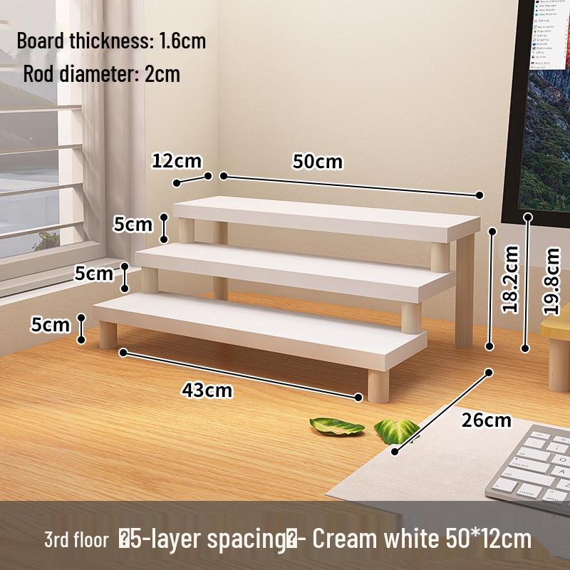 Desktop Ladder-Style Solid Wood Flower Stand for Small Plants and Succulents