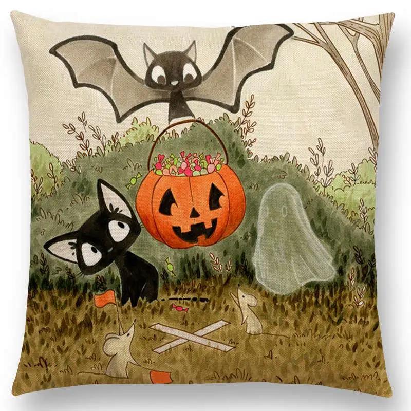Newest Cute Cartoon Sofa Pillow Cover Black and White Cat Funny Fox Cushion Cover Throw pillowcase