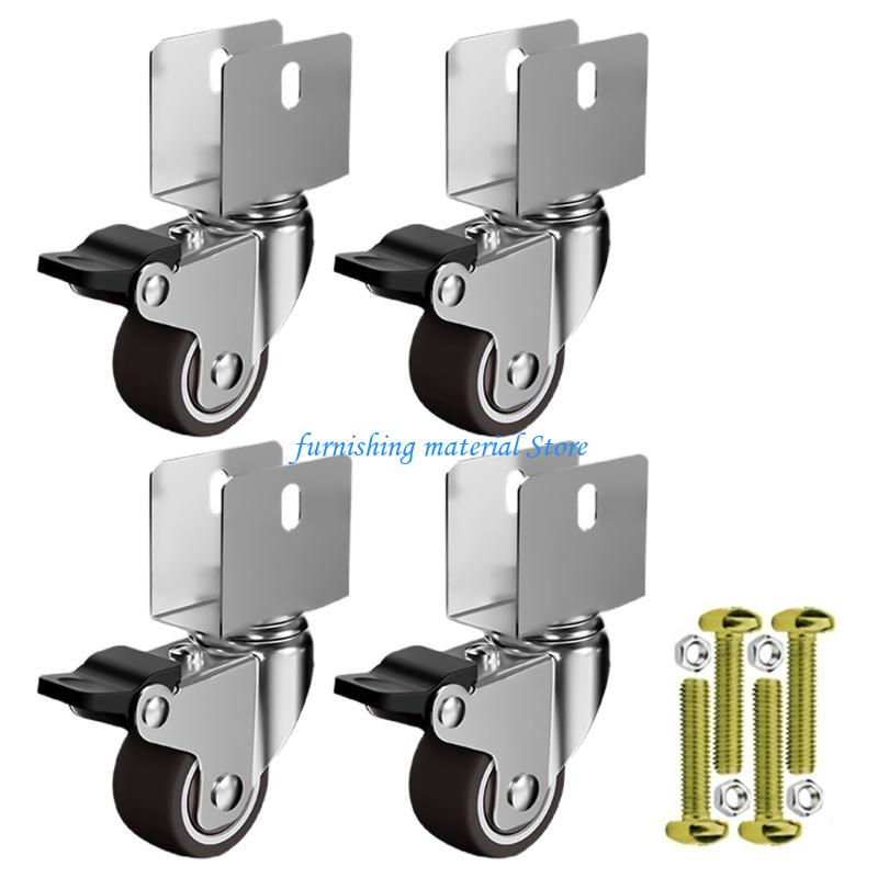 Y5GD 4 Stück 1,5 Zoll Weiche Gummiräder Lenkrollen Schwerlast Möbelrad Rolle für Plattformwagen Stuhl Langlebig