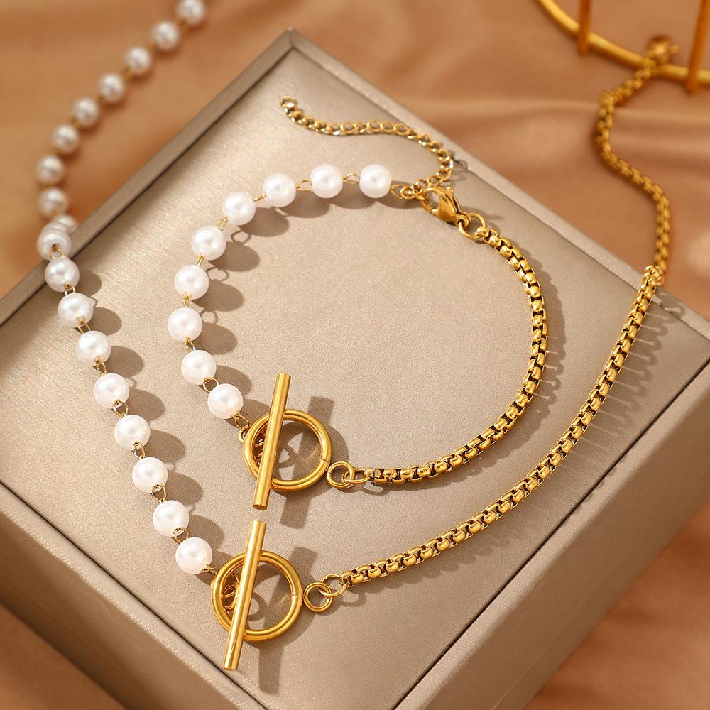 Stainless Steel Zircon Set Fashion Elegant Design Splicing Zircon Chain Light Luxury OT Pendant Zircon Set For Women Zircon