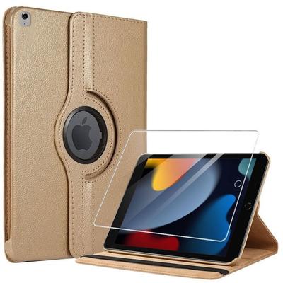 Case + Tempered Glass - BOOLING - for iPad 10.2" - Scratch-Resistant - 360° Rotating - Gold