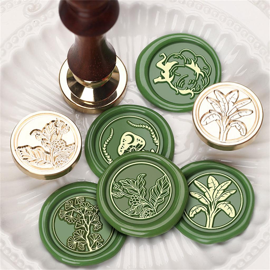 Vintage Seal Stamp Head Plant Themed Sealing Stamp for Seal Envelope Card Wedding Invitations Scrapbooking Packaging