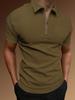 Men's Summer Sports Fitness T-shirt Fashion Casual Solid Color Half Zip Men's T-shirt