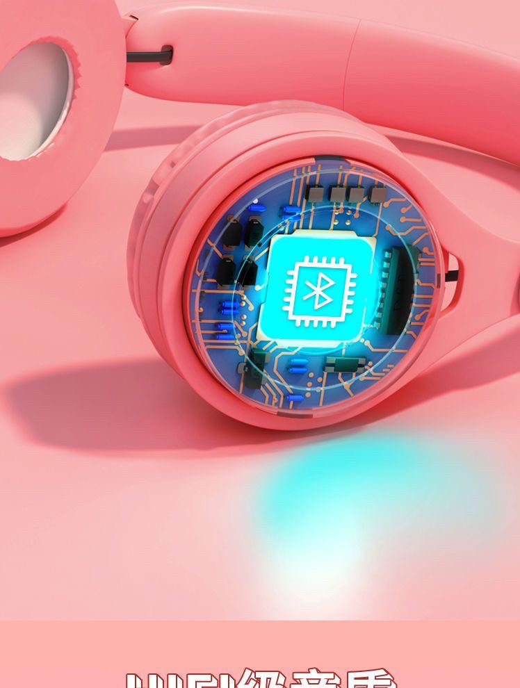 Macaron Wireless Bluetooth Over-Ear Headphones: Stereo, Long Battery, Universal, Perfect for Sports & Gaming.