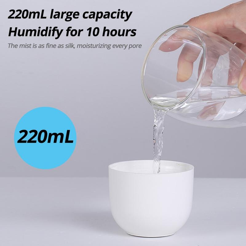 Air Humidifier 220ml Aroma Portable Air Humidifier Aroma Diffuser Ultrasonic Cool Water Diffuser for Home Car with LED Night Light | Liquid Soap Dispe