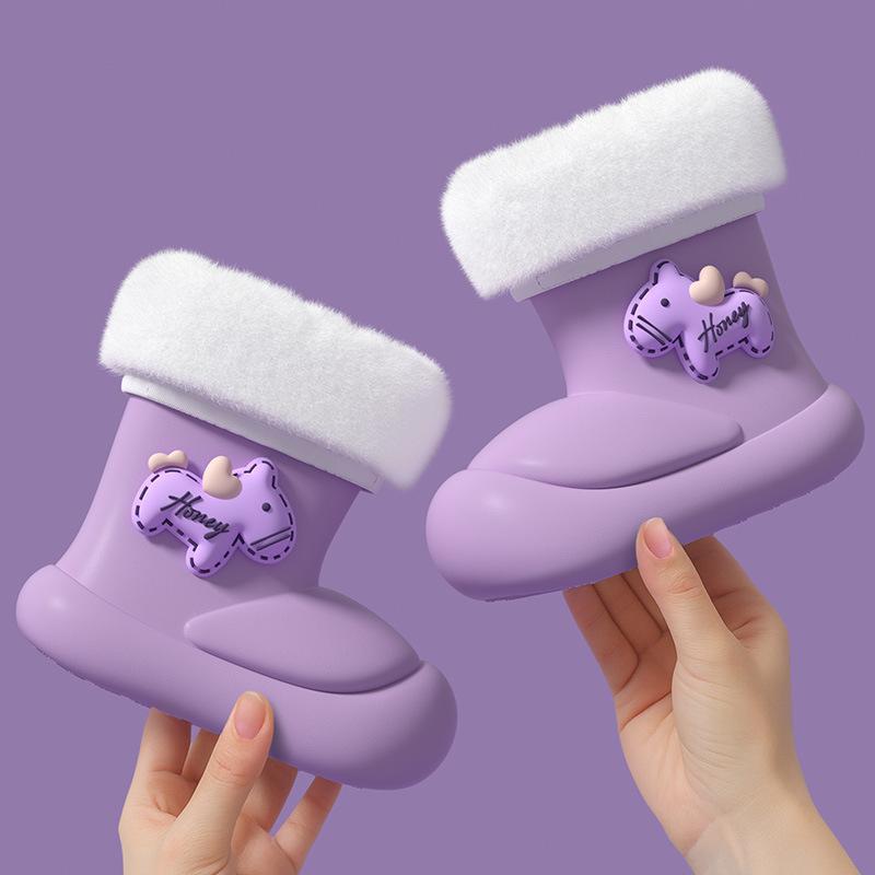 EVA Cotton Children's Rain Boots for Girls, New Baby Rain Boots for Boys and Girls, Kids' Warm Waterproof Non-Slip Water Shoes