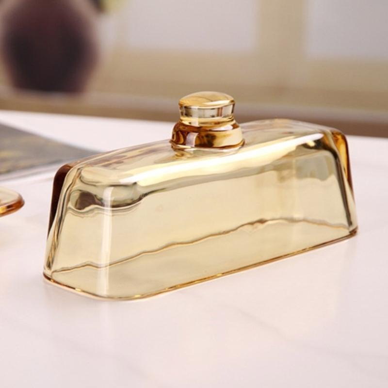 Glass Butter Dish Lid Included Elegant Plate for Butter Storage and Snacks Serving Practical Kitchen Tool