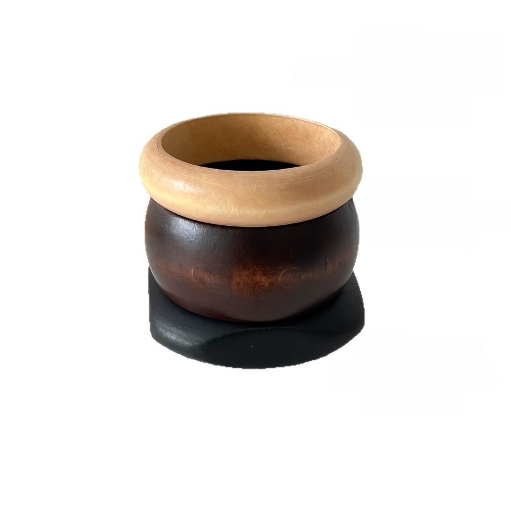 Wide Round Bracelets Geometric Wooden Bangles Vintage Wood Bangles  Gifts
