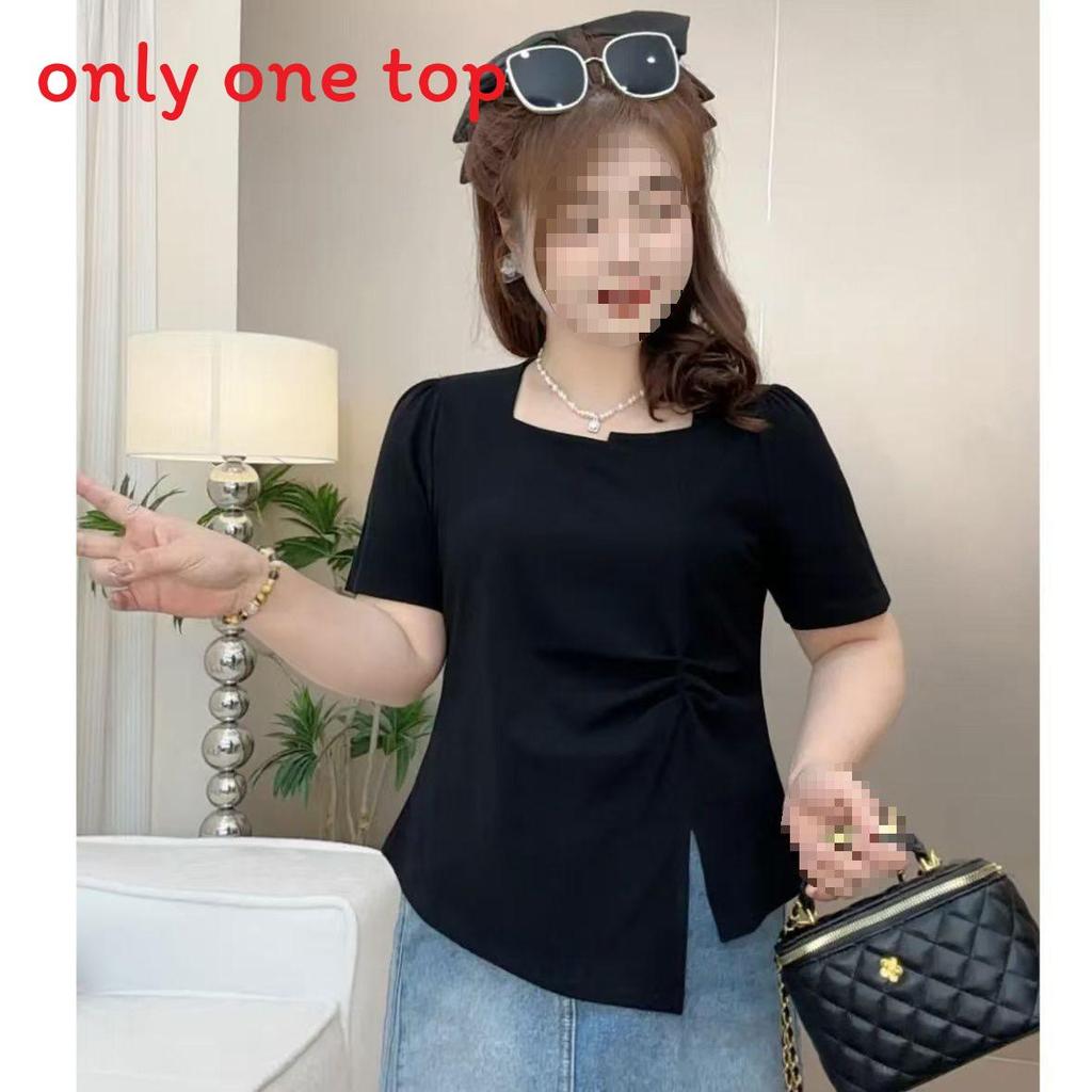 Oversized T Shirt For Women With Square Neck Short Sleeve Casual Top For Summer Comfort