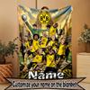 Personalisierte Borussia Dortmund Bvb Decke mit individuellem Namen, Heimdekoration, Schlafzimmer, Sofa, Camping, Couch, Geschenke für Geburtstag Weihnachten