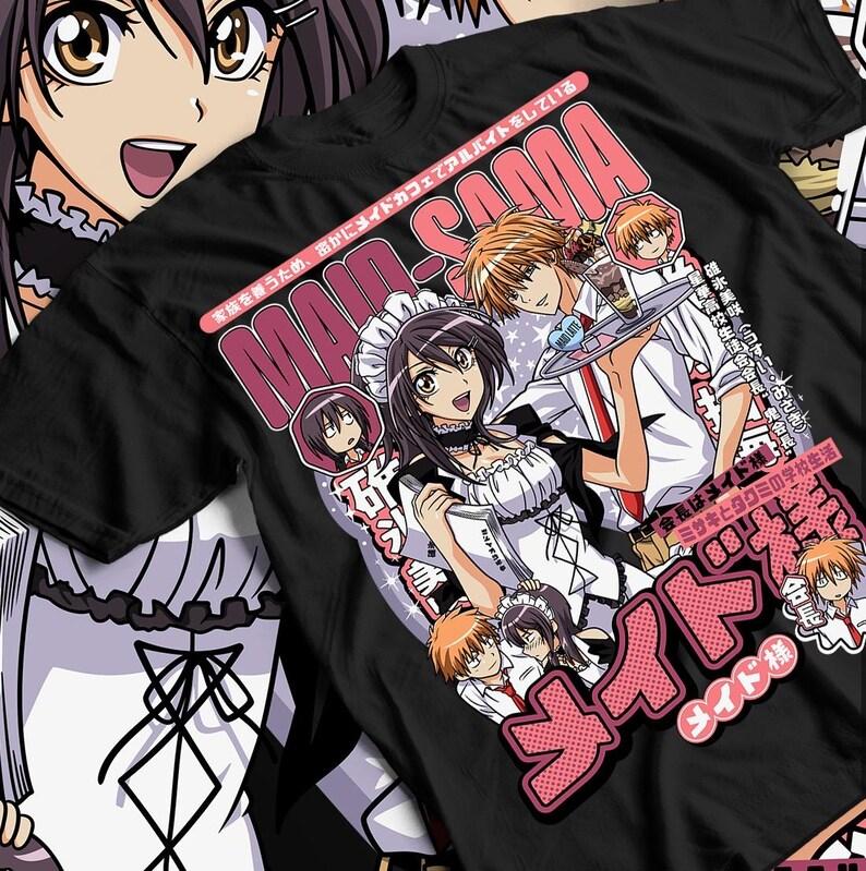 Maid Sama! Misaki Ayuzawa & Takumi Usui T-Shirt, Unisex Anime Fan Streetwear Tee, 100% Cotton Casual Short Sleeve Top 4XL