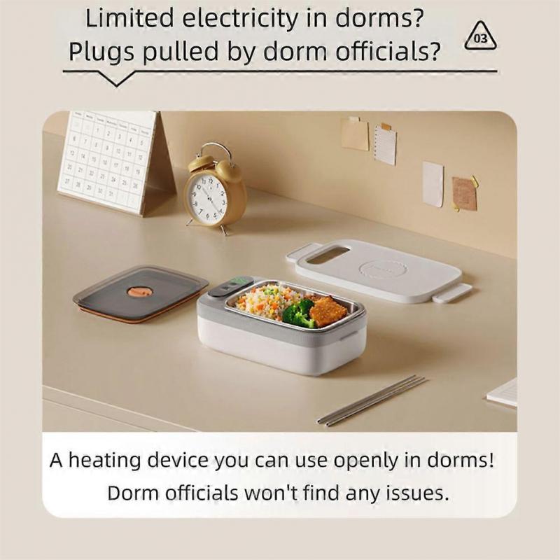 Rechargeable Electric Heating Lunch Box For Office, Rechargeable Bento Food Warmer, for Work School Travel Camping