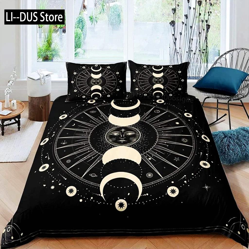 Mandala povlak na peřinu Žluté Slunce Měsíc Bohemský Exotický Dvoulůžkový povlečení Sada Povlečení Pro Teenagery Polyester Dvojité Královna Král Povlak na přikrývku
