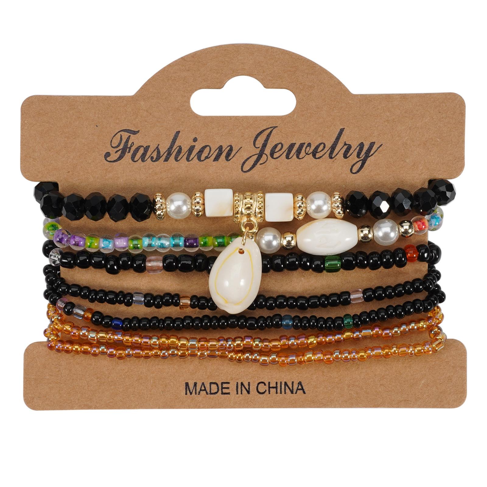 JYL TS Bracelet Bohemian Independence Day  Adjustable Design Enhances Pride HY-3023-2 black оранжево-красный