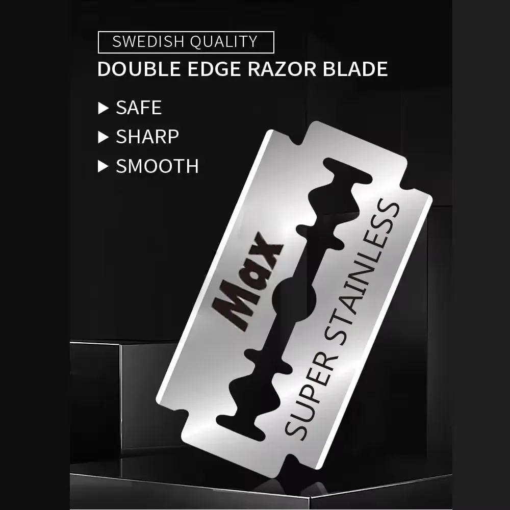 10/50/100 PCS Stainless Steel Razor Blade Old-fashioned Manual Double-sided Razor Blade Hairdressing Barber Shop Tools