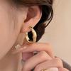 Simple Irregular Oval Hoop Earrings for Women Metal Style Bend Geometric Personality Ear Buckle Accessories Punk  Jewelry