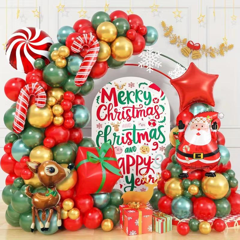 136pcs Christmas Balloon Arch Kit,suitable for Christmas Celebrations, New Year Celebrations, Show Decorations, Birthday Parties