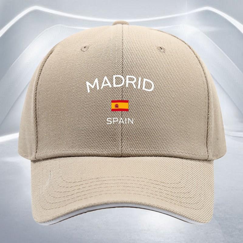 Madrid Spain Flag Baseball Cap Adjustable Polyester Casual Outdoor Unisex Hat