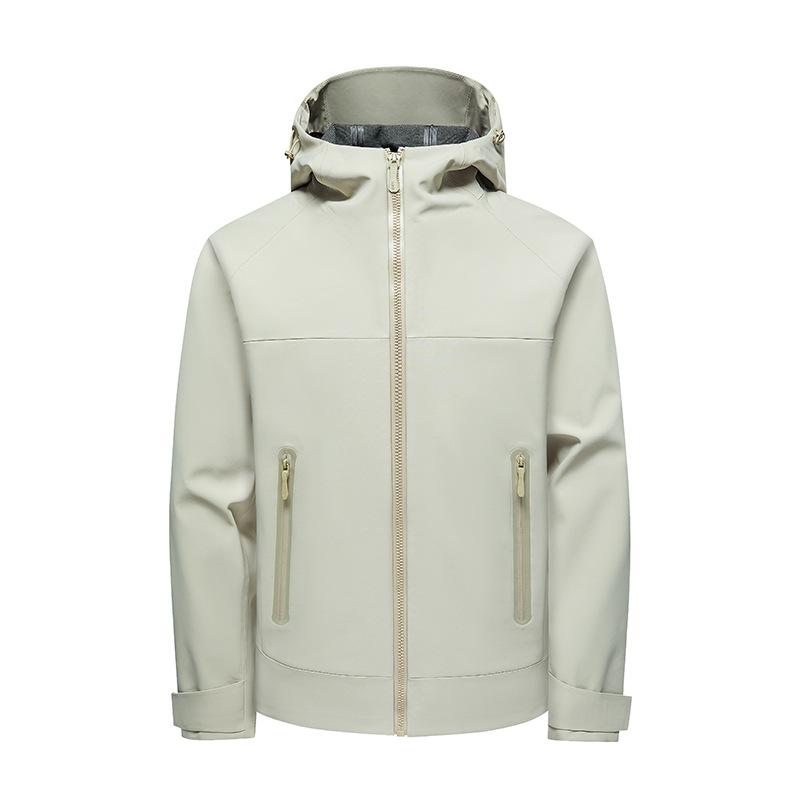 High-quality Fully Heat-sealed Rubberized Jacket, Windproof and Waterproof, Slim-fit Hooded Jacket, Outdoor Sports Mountaineering Jacket for Men