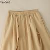 ZANZEA Women Casual Elastic Waist Solid Color Loose Skirts