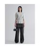 8SECONDS Hem Ruffle Short Sleeve Pullover Light Gray