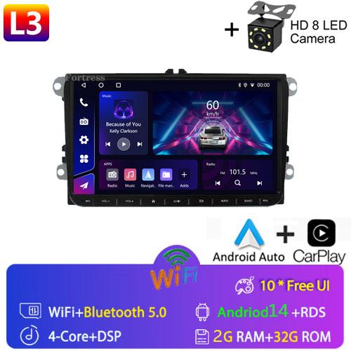 For VW Volkswagen Skoda Octavia Golf 5 6 Touran Passat B6 Polo Jetta 9 Inch Android13 Car Radio GPS 2Din Multimedia Player Wifi